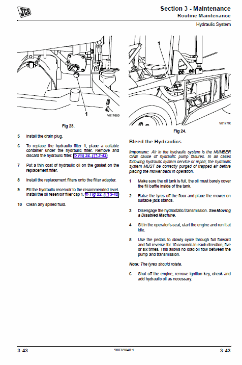 JCB FM25 Mower Service Manual Workshop Guide