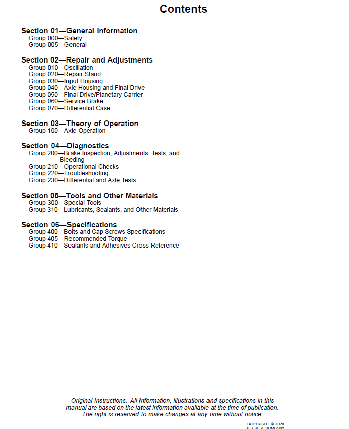 John Deere TeamMate V 1600 Series Inboard Planetary Axles Component Technical Manual (CTM141719) Workshop Guide