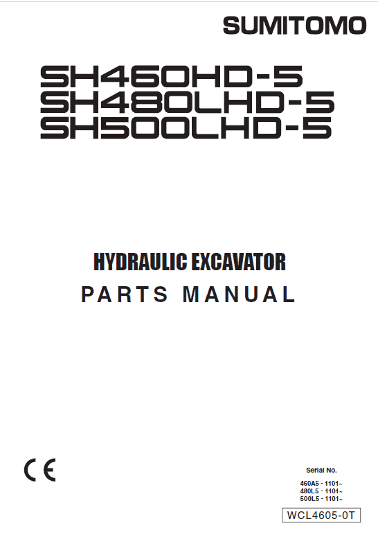 Sumitomo SH460HD-5, SH480LHD-5, SH500LHD-5 Hydraulic Excavator Repair Service Manual
