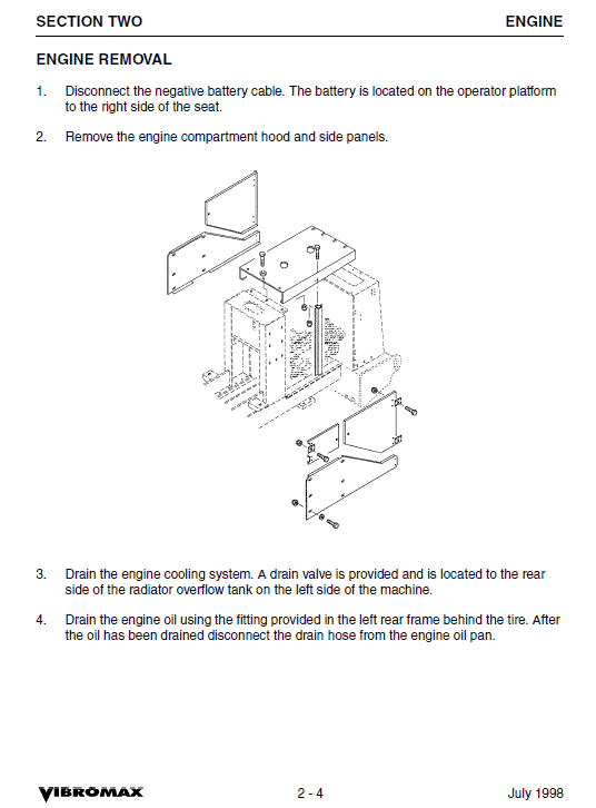 JCB Vibromax 1103 Single Drum Roller Service Manual Workshop Guide