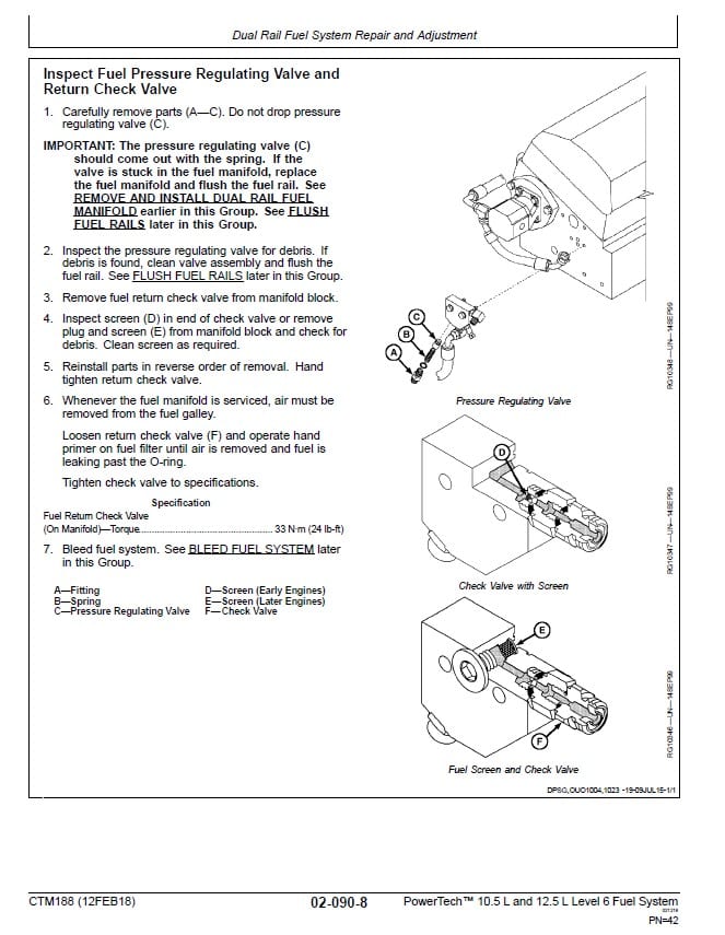 John Deere PowerTech 10.5L, 12.5L Diesel Engines Level 6 Lucas Electronic Fuel Systems Repair Manual (CTM188) Workshop Guide
