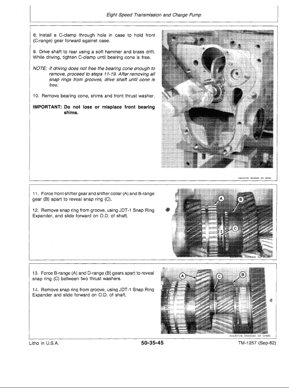 John Deere 4050, 4250, 4450 Tractors Repair Technical Manual Workshop Guide