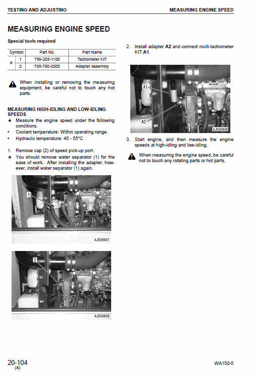 Komatsu WA150-5 Wheel Loader Service Manual Workshop Guide