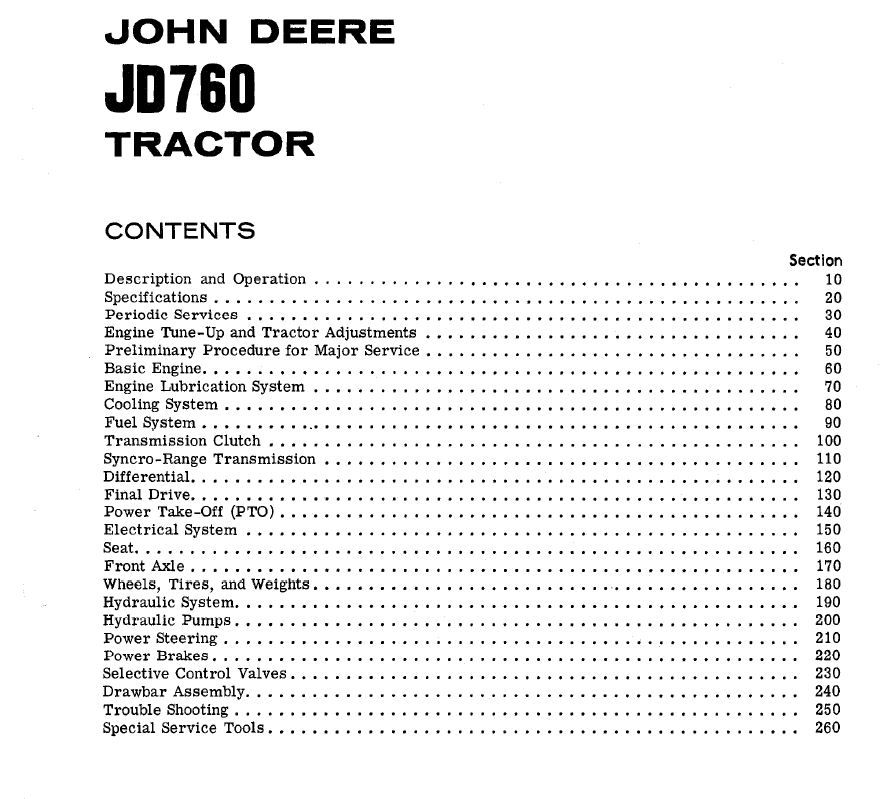 John Deere 760 Tractor Service Technical Manual (SM2075) Workshop Guide