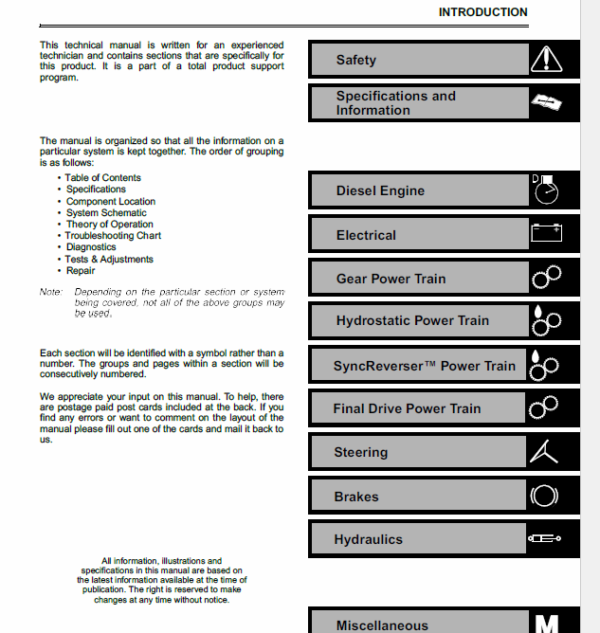 John Deere 4200, 4300, 4400 Compact Utility Tractors Technical Manual Workshop Guide