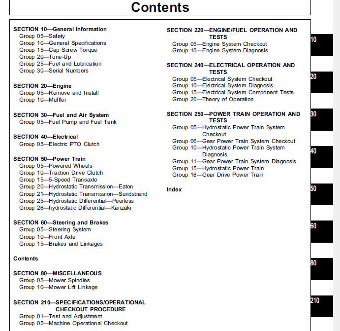 John Deere 130, 160, 165, 175, 180, 185 Lawn Tractors Technical Manual Workshop Guide