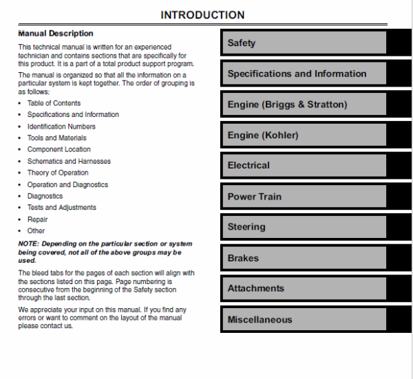 John Deere SST15, SST16, SST18 Lawn Tractor Technical Manual (TM1908) Workshop Guide