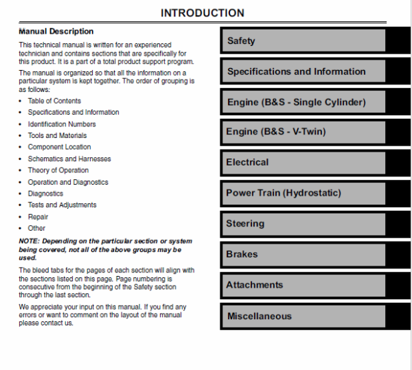 John Deere L105, L107, L120 Lawn Tractor Technical Manual (TM2185) Workshop Guide