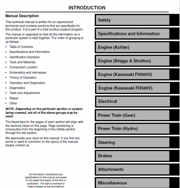 John Deere LT150, LT160, LT170, LT180, LT190 Lawn Tractors Technical Manual (TM1975) Workshop Guide