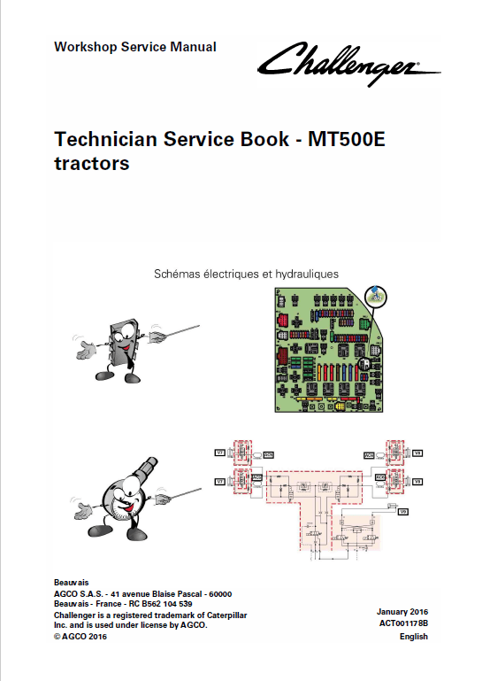 Challenger MT515E, MT525E, MT535E, MT545E Tractor Workshop Manual Workshop Guide