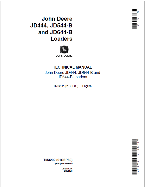 John Deere 544B Loader Repair Technical Manual (TM1094 and TM3202) Workshop Guide