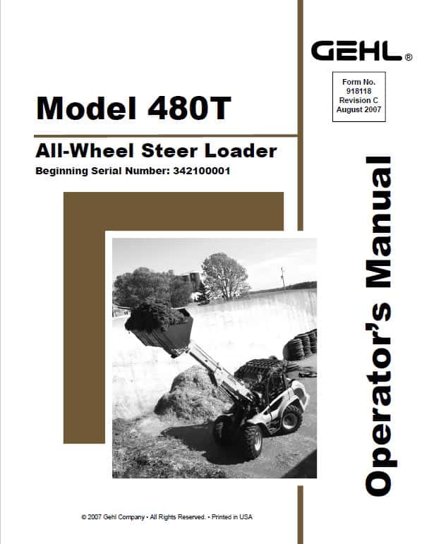 Gehl 480T Wheel Steer Loader Repair Service Manual