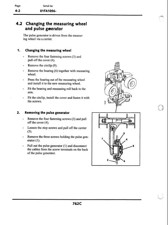 Timberjack 762C Harvester Head Service Repair Manual (SN 01FA1056 and up) Workshop Guide