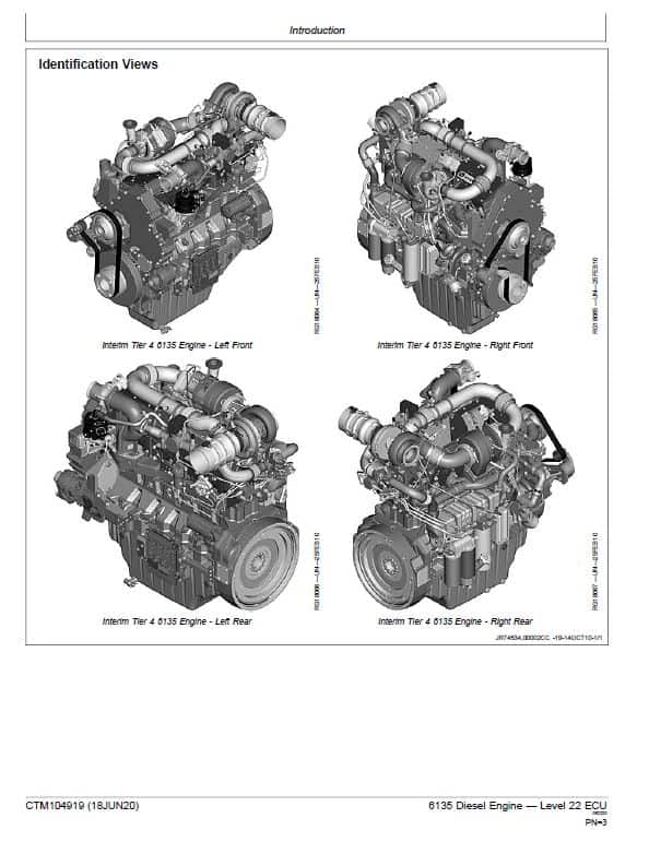 John Deere 6135 Diesel Engine Level 22 ECU Repair Technical Manual (CTM104919) Workshop Guide