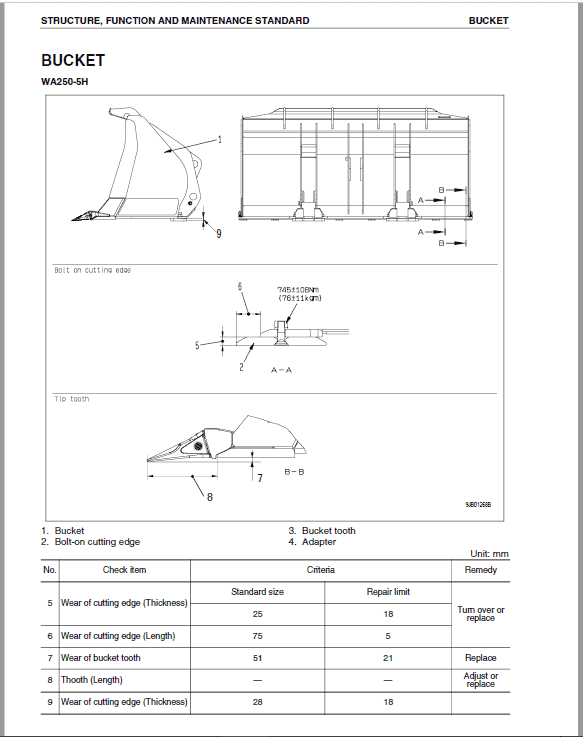 Komatsu WA250PZ-5 Wheel Loader Service Manual Workshop Guide