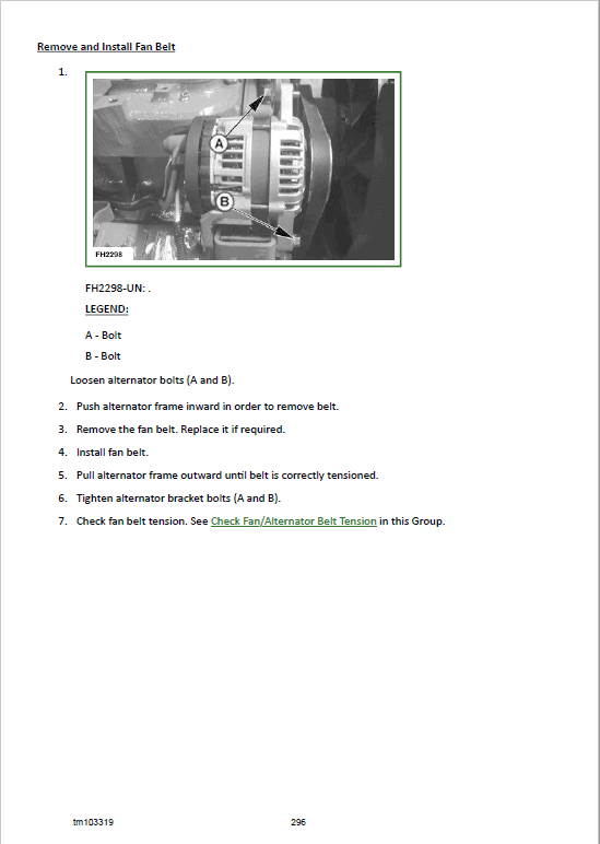 John Deere 76F, 85F, 100F Tractors Repair Technical Manual (TM103319) Workshop Guide
