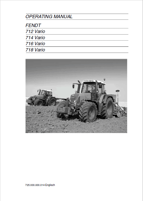 Fendt 712, 714, 716, 718 Vario COM III Tractors Workshop Repair Manual