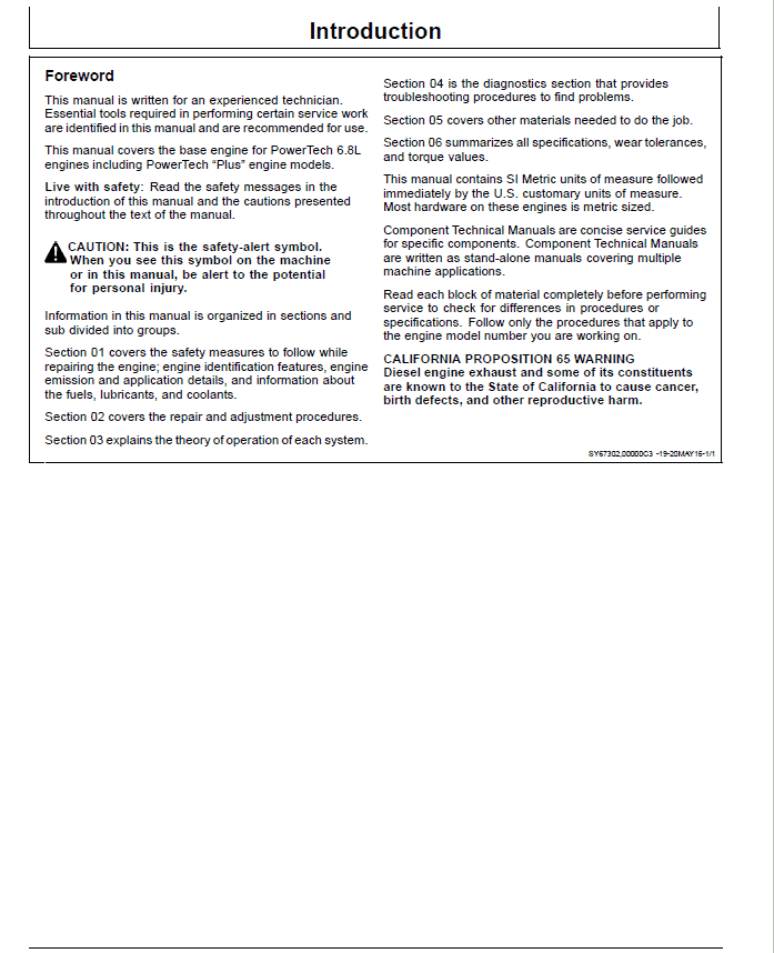 John Deere 6068 4-Valve Diesel Engine – Level 25 ECU Repair Manual (CTM139019) Workshop Guide