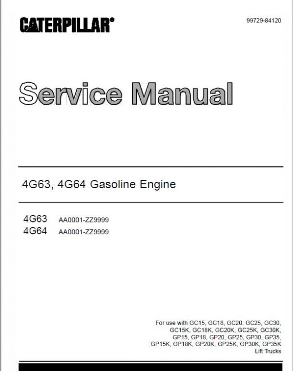 CAT GC15K, GC18K, GC20K, GC20K HP Forklift Lift Truck Service Manual