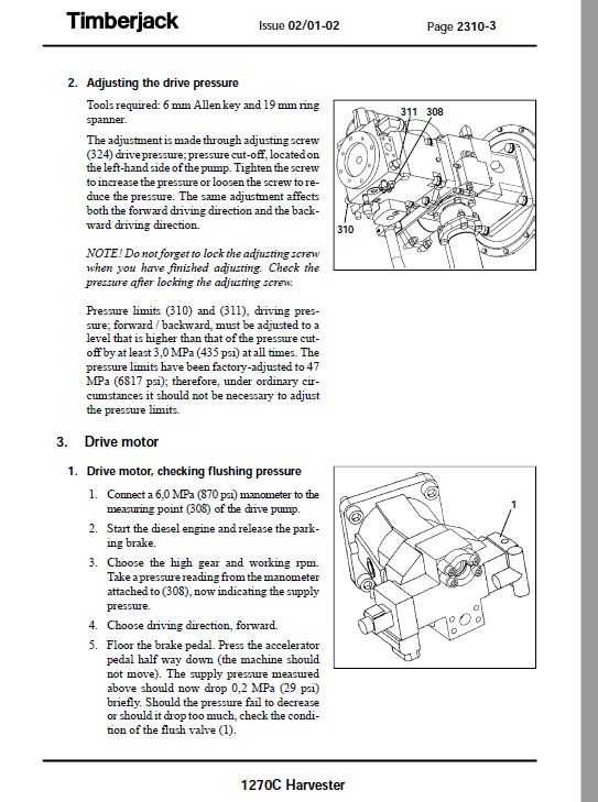 Timberjack 1270C Harvester Service Repair Manual (O1AB2108 and Up) Workshop Guide