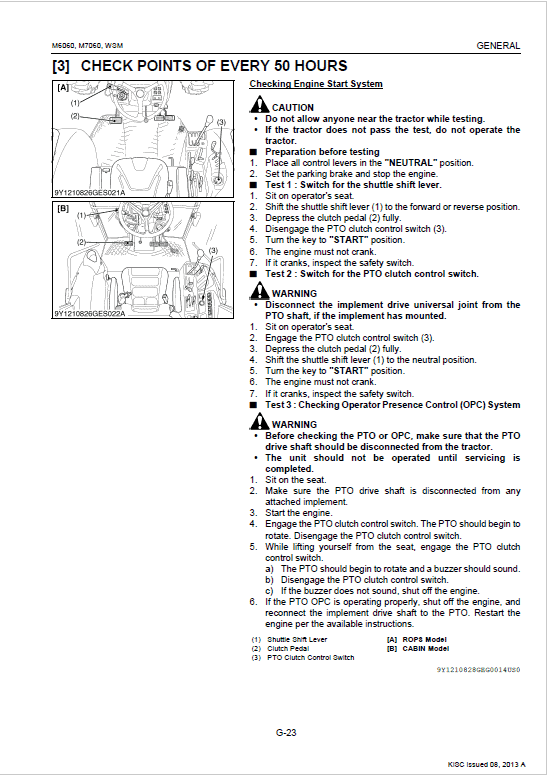 Kubota M6060, M7060 Tractor Service Manual