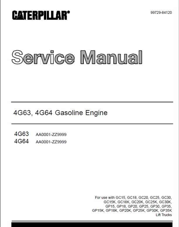 CAT GC15K, GC18K, GC20K, GC20K HP Forklift Lift Truck Service Manual