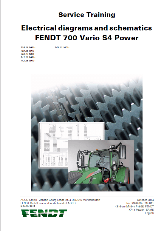 Fendt 714, 716, 718, 720, 722, 724 Vario S4 Tractors Workshop Repair Manual