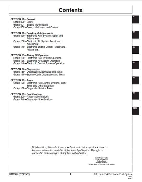 John Deere PowerTech Plus 9.0L Level 14 Electronic Fuel System with Denso HPCR Engine Manual (CTM385) Workshop Guide