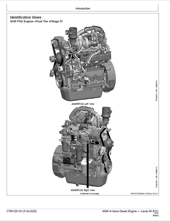 John Deere 4045 4-Valve Diesel Engine Level 34 ECU Service Repair Manual (CTM120119) Workshop Guide