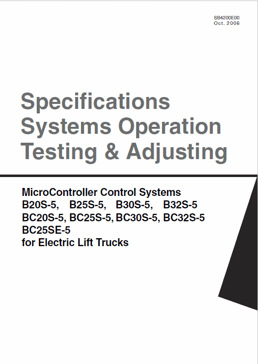 Doosan Daewoo B20S-3, B25S-3, B30S-3 Forklift Repair Service Manual Workshop Guide
