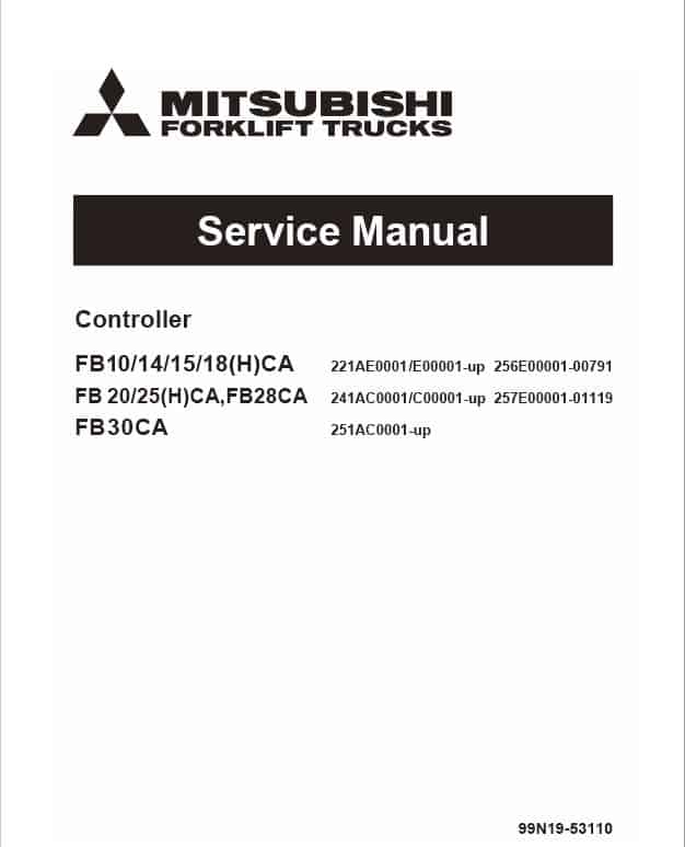 Mitsubishi FB28CA, FB30CA Forklift Lift Truck Service Manual