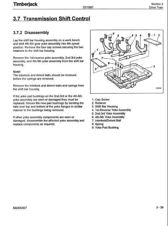 Timberjack 240C Skidder Service Repair Manual (973063 and Up) Workshop Guide