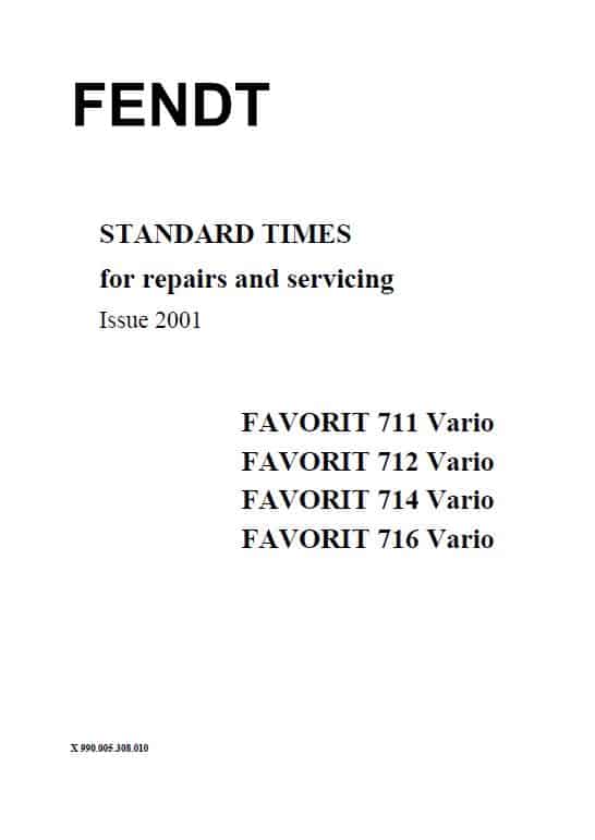 Fendt 711, 712, 714, 716 Favorit COM I Tractors Workshop Repair Manual Workshop Guide