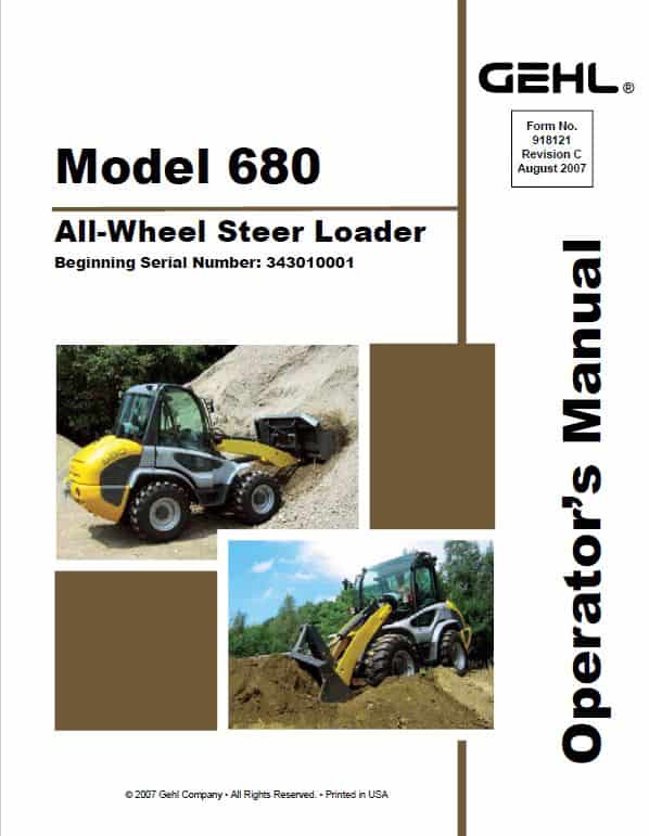 Gehl 680 Wheel Loader Repair Service Manual