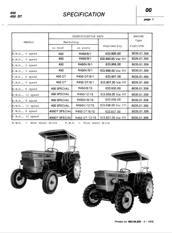 Fiat 450, 450DT Tractor Workshop Service Manual Workshop Guide