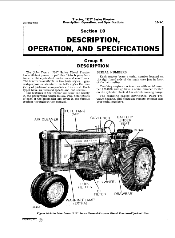 John Deere 70, 720, 730 (70 Series) Tractors Technical Manual Workshop Guide