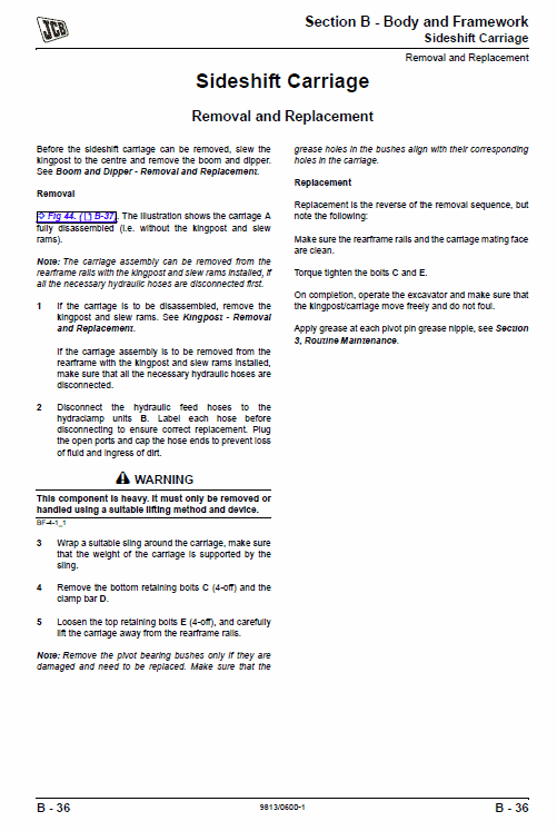 JCB 2DX Backhoe Loader Service Manual Workshop Guide