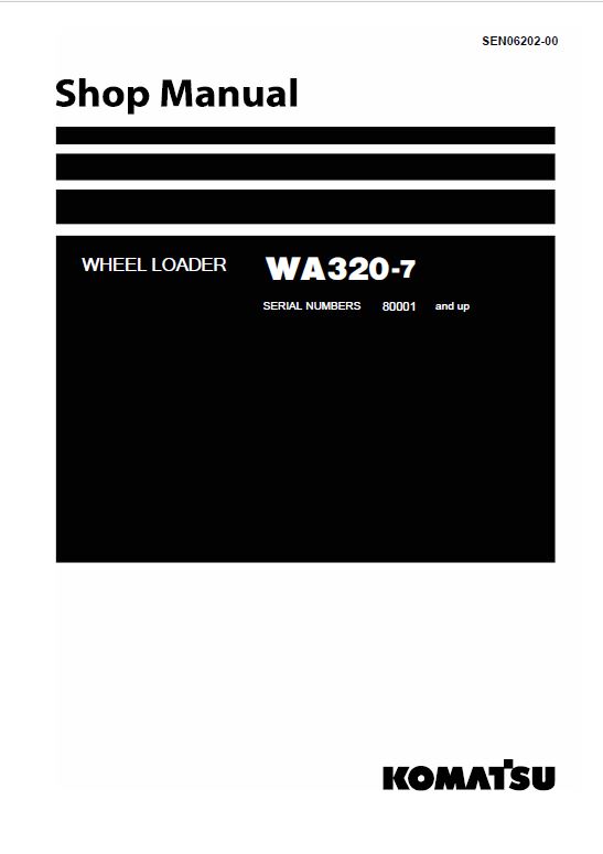 Komatsu WA320-7 Wheel Loader Service Manual Workshop Guide
