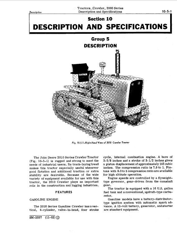 John Deere 2010 Crawler Tractor Repair Technical Manual Workshop Guide