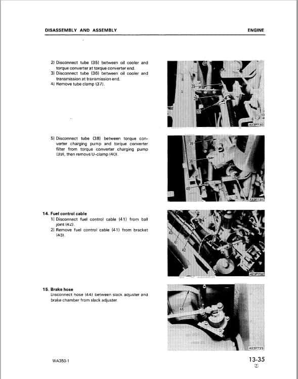 Komatsu WA350-1 Wheel Loader Service Manual Workshop Guide