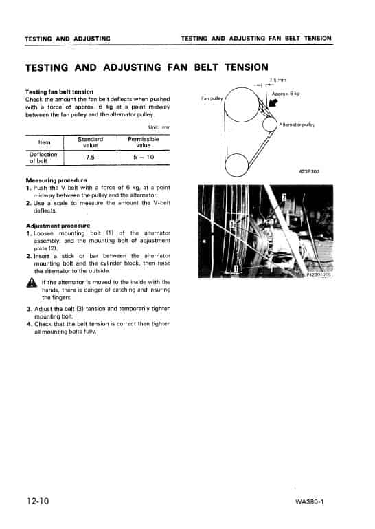 Komatsu WA380-1 Wheel Loader Service Manual Workshop Guide