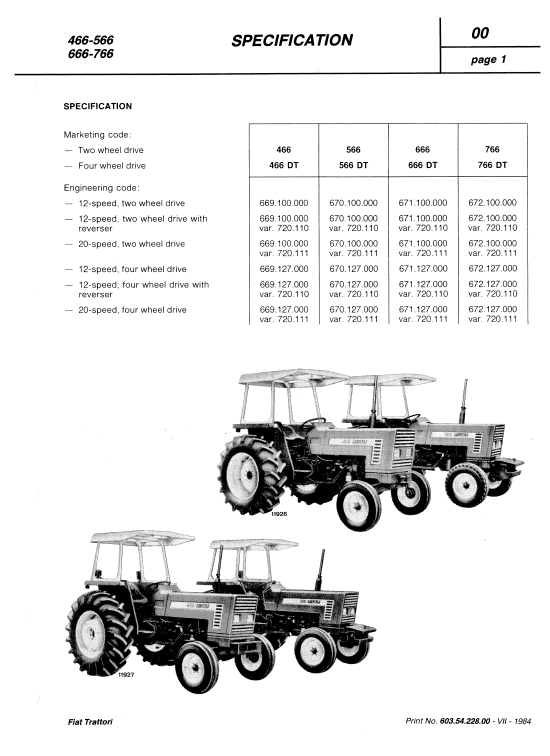 Fiat 466, 566, 666, 766 Tractor Workshop Service Manual Workshop Guide