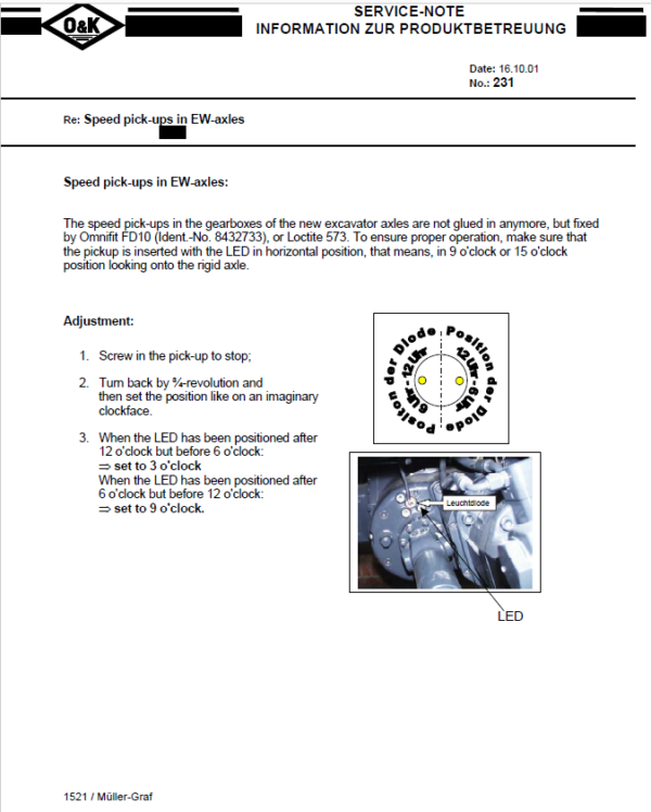 O&K Wheel and Crawler Excavators Training Manual Workshop Guide