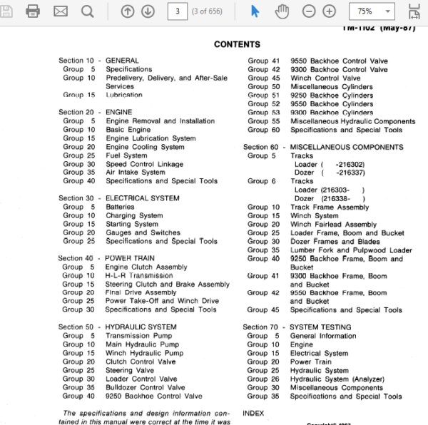John Deere 450C Crawler Repair Technical Manual (TM1102) Workshop Guide