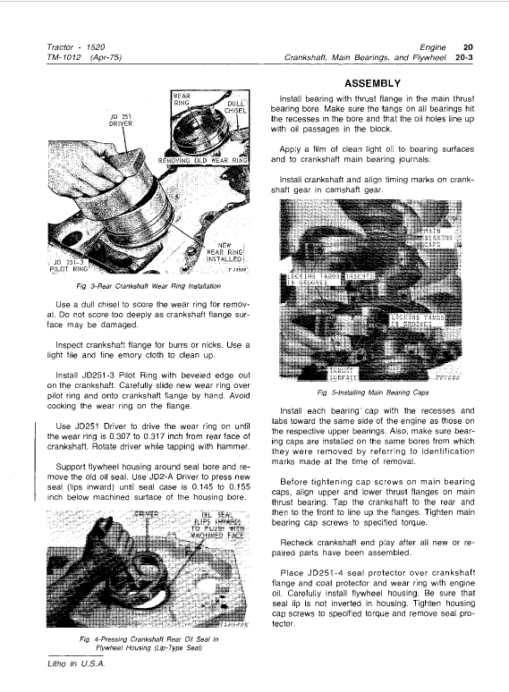 John Deere 1520 Utility Tractor Repair Technical Manual Workshop Guide