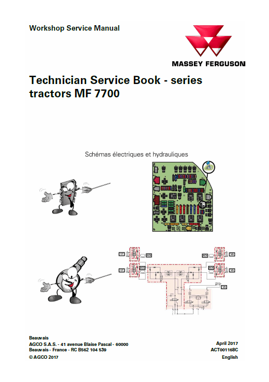 Massey Ferguson 7719, 7720, 7722, 7724, 7726 Tractor Service Manual Workshop Guide