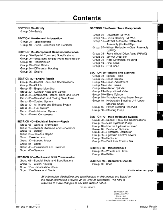 John Deere 2000, 2100, 2200, 2300, 2400 Tractors Repair Technical Manual Workshop Guide