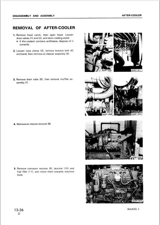 Komatsu WA400-1 Wheel Loader Service Manual Workshop Guide