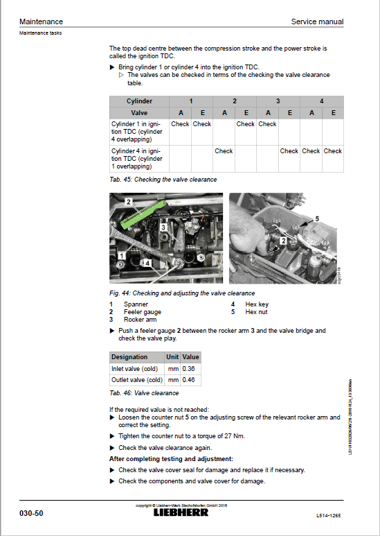 Liebherr L514 Type 1265 Wheel Loader Service Manual