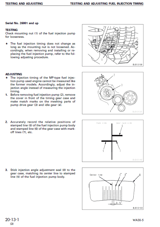 Komatsu WA30-5 Wheel Loader Service Manual Workshop Guide